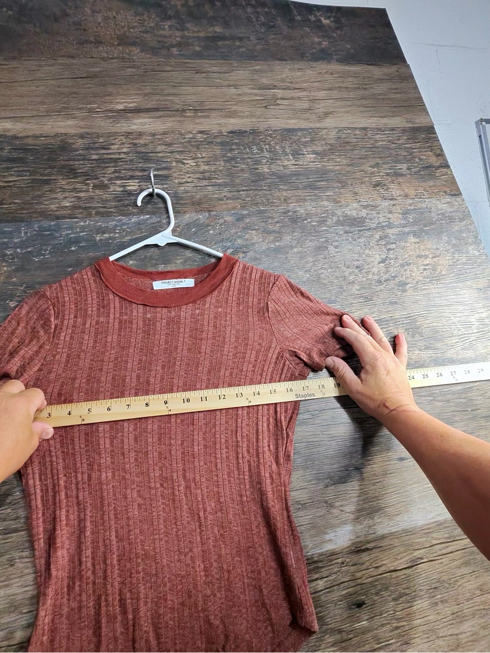 Project Social T Rust‎ Ribbed Short Sleeve Tee - Picture 4 of 7